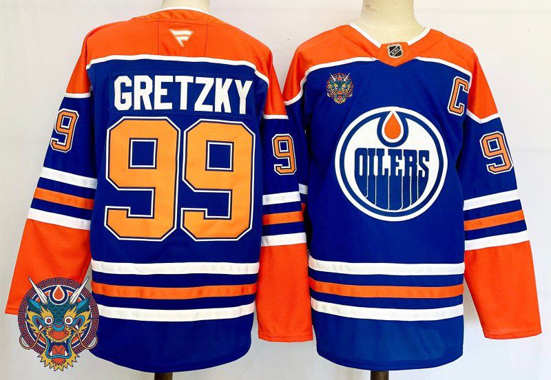 Men Edmonton Oilers #99 Gretzky Blue Fanatics 2025 NHL Jersey style 4->edmonton oilers->NHL Jersey